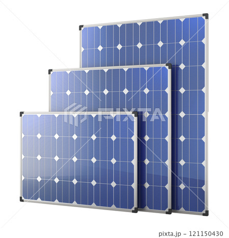 Solar Panels, different size. 3D rendering Solar Panels, different size. 3D rendering 121150430