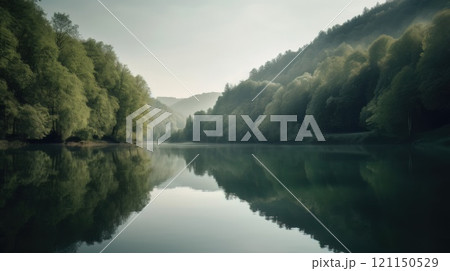 Beautiful scenic landscapes with mountains in Europe. Generative AI Beautiful scenic landscapes with mountains in Europe. Generative AI 121150529