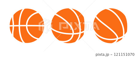 Glyph basketball ball icons. Set of basketball balls symbols. 121151070