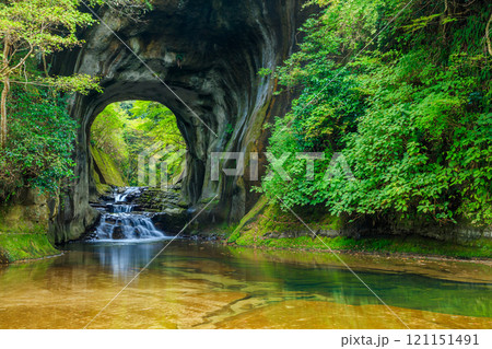 秋の亀岩の洞窟 千葉県君津市 秋の亀岩の洞窟 千葉県君津市 121151491