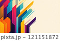 Colorful abstract geometric pattern with dynamic shapes and vibrant hues, AI 121151872