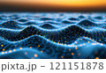 Waves of interconnected digital nodes create a futuristic network landscape, AI 121151878