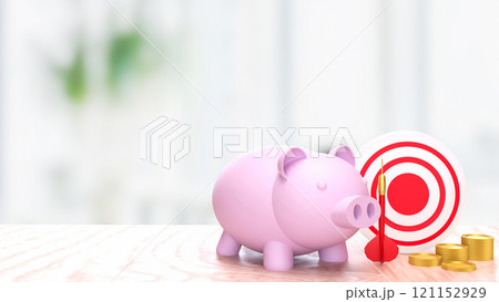 The piggy bank and dart for saving or earn concept 3d rendering. 121152929