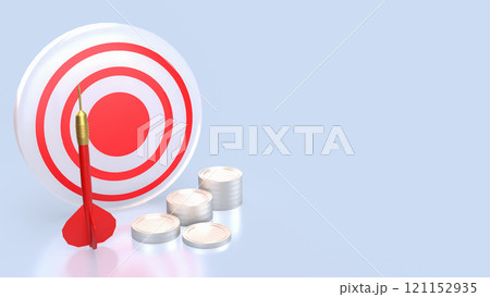 The Dart and coins for Business concept 3d rendering. The Dart and coins for Business concept 3d rendering. 121152935