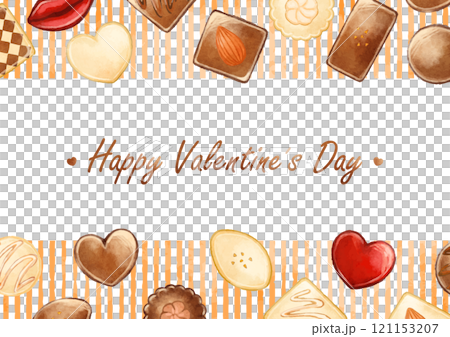 Cute Valentine's Day illustration frame of chocolates Cute Valentine's Day illustration frame of chocolates 121153207