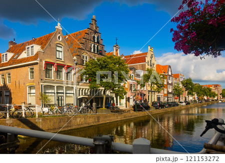 Historic old town of Alkmaar, North Holland, with typical canal and houses Historic old town of Alkmaar, North Holland, with typical canal and houses 121153272