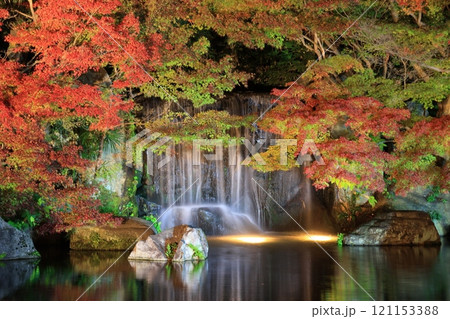 好古園の紅葉ライトアップ 滝 好古園の紅葉ライトアップ 滝 121153388