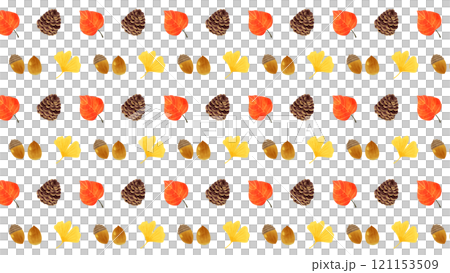 どんぐりと松ぼっくりと紅葉の壁紙 121153509