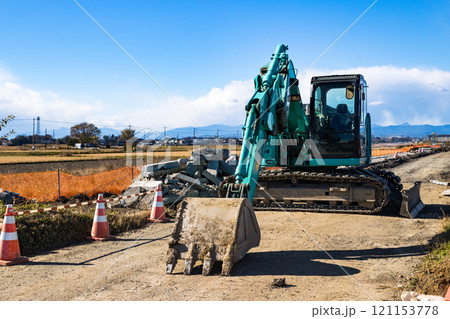 川越市菅間　市道改良工事　重機 121153778