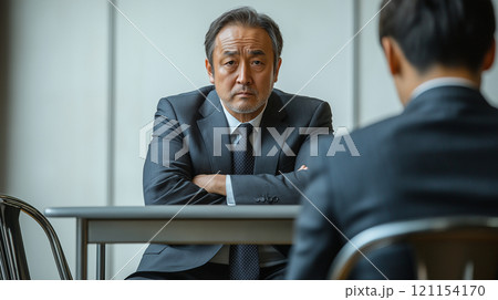 圧迫面接をするビジネスマン 121154170
