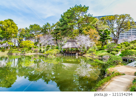 広島 春の縮景園 濯纓池 広島 春の縮景園 濯纓池 121154294