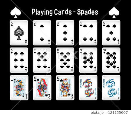 Complete Set of Spade Playing Cards 121155007