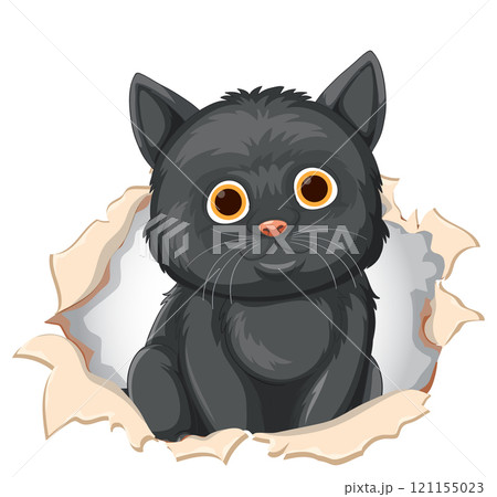 Curious Cat Peeking Through Paper Curious Cat Peeking Through Paper 121155023