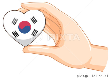 Heart-Shaped South Korean Flag Illustration 121155031