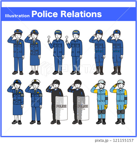 警察　人物セット 121155157