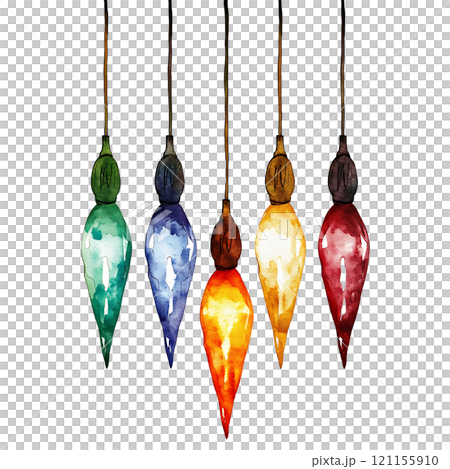 Colorful hanging lights create festive atmosphere 121155910