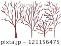 シンプルな手描き風、木素材セット 121156475