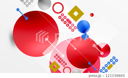 Circles and elements geometric abstract background 121156603