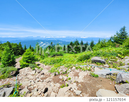 夏の四阿山・根子岳登山(中尾根コース:北アルプス方面の眺め) 夏の四阿山・根子岳登山(中尾根コース:北アルプス方面の眺め) 121157034