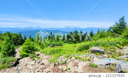 夏の四阿山・根子岳登山(中尾根コース:北アルプス方面の眺め) 夏の四阿山・根子岳登山(中尾根コース:北アルプス方面の眺め) 121157035