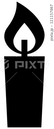 ローソクのアイコン 黒 121157867