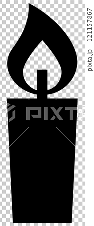 ローソクのアイコン 黒 121157867