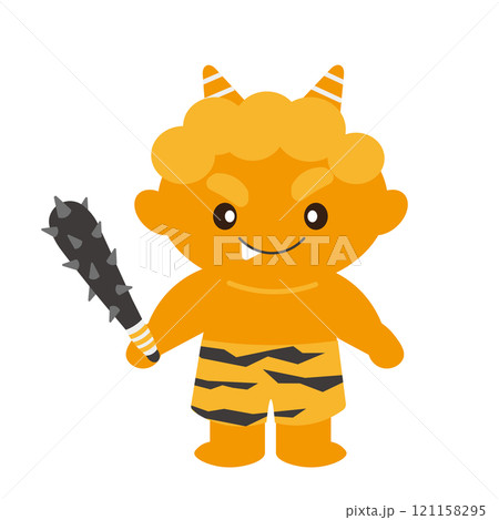 金棒を持った黄鬼のベクターイラスト 121158295
