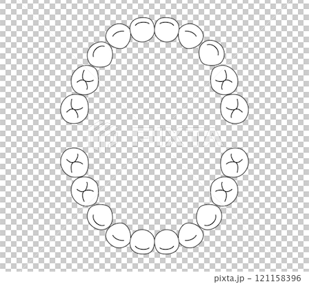 Black and white baby teeth Black and white baby teeth 121158396