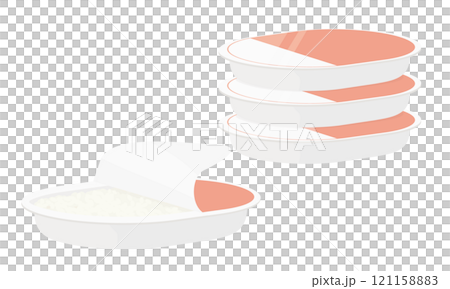 レトルトのパックご飯のイラスト 121158883