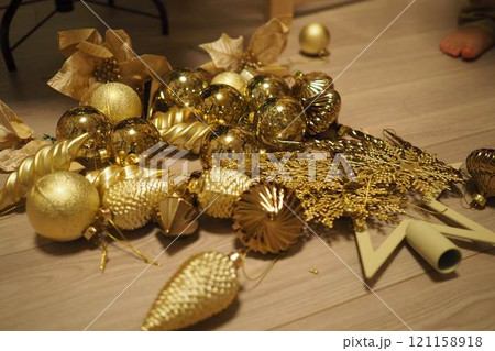 クリスマスツリー, クリスマス, ゴールド, オーナメント, 121158918