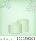 Light green podium with a shadow of branch illustration background 121159303