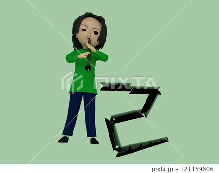 ヘビ使いの少年が吹くクラリネットで踊る郷土玩具の竹作りのヘビ 121159606