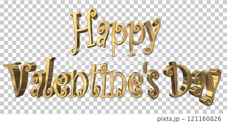 3DCG文字「Happy Valentine's Day/ハッピーバレンタインデー」ゴールド,金 3DCG文字「Happy Valentine's Day/ハッピーバレンタインデー」ゴールド,金 121160826