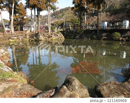 鎌倉市の円覚寺（総門前）にある白鷺池 121160908