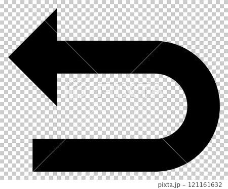 簡單的黑色 U 型轉彎箭頭圖 121161632