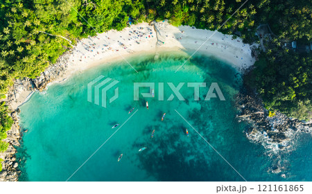 Amazing top view seashore, Aerial view of Tropical beach sea in the beautiful Phuket island Thailand Amazing top view seashore, Aerial view of Tropical beach sea in the beautiful Phuket island Thailand 121161865