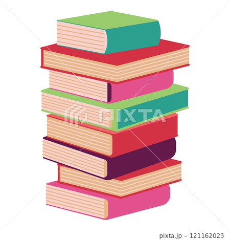 カラフルな山積みの本 カラフルな山積みの本 121162023