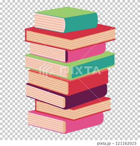 カラフルな山積みの本 カラフルな山積みの本 121162023