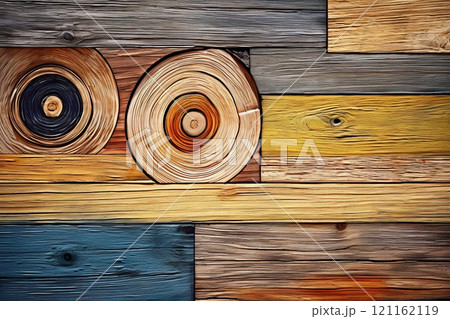 Abstract and Surreal Artistic Interpretation of Wood Background Plane 121162119