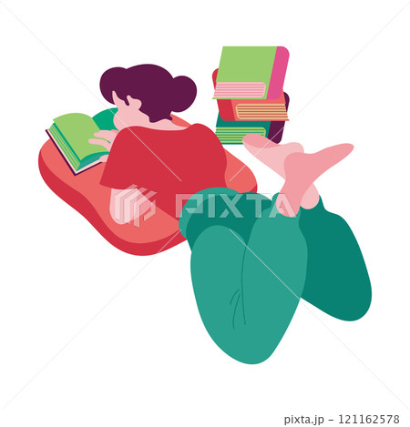 お家時間を楽しむ定番はやっぱり読書 121162578