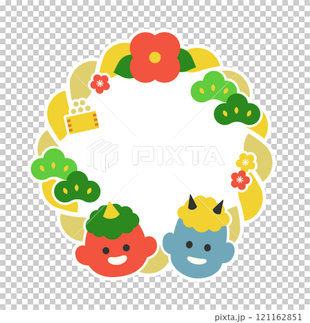Setsubun frame | Cute illustration design of demon Vector Copy space 121162851