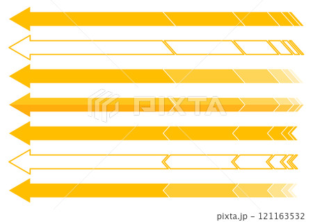 シンプルな矢印の黄色ベクターイラストセット9 121163532