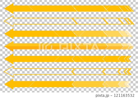 シンプルな矢印の黄色ベクターイラストセット9 121163532