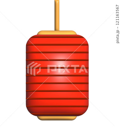 3D vector cartoon Asian Chinese traditional red lantern isolated background for Chinese New Year, decoration, element, poster, media and illustration 121163567
