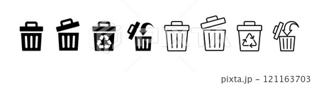 ゴミ箱,リサイクルを表すアイコンセット 121163703