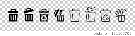 ゴミ箱,リサイクルを表すアイコンセット 121163703
