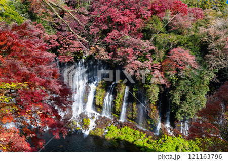 静岡県富士宮市　紅葉の白糸の滝 121163796