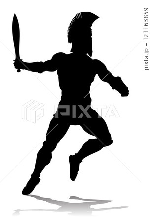 Spartan Silhouette Gladiator Trojan Greek Warrior 121163859