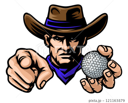 Cowboy Man Golf Ball Sports Cowboys Team Mascot 121163879