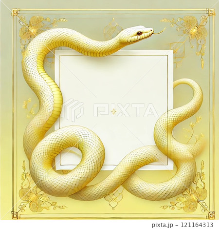 年賀状用のヘビの挿絵イラスト 年賀状用のヘビの挿絵イラスト 121164313